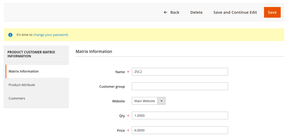 Product Customer Matrix 2