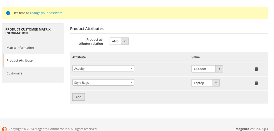 Product Customer Matrix 3